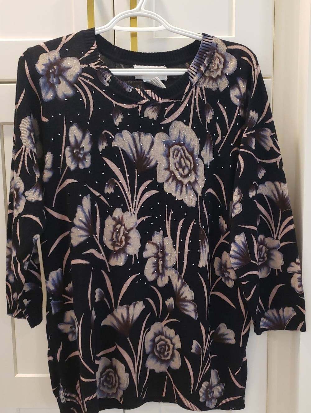 Cathy Daniels Crew Neck 3/4 Sleeve Sweaters for Women, Size XL